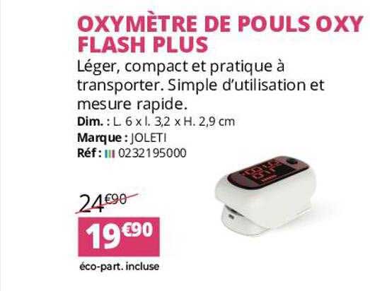 oxymètre de pouls oxy flash plus joleti