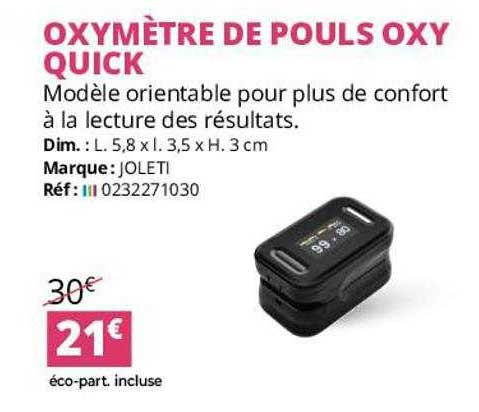 oxymètre de pouls oxy quick joleti