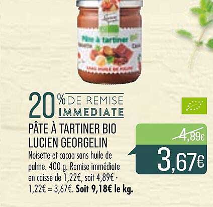 pâte à tartiner bio lucien georgelin
