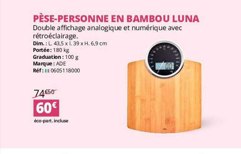 Pèse-personne En Bambou Luna Ade