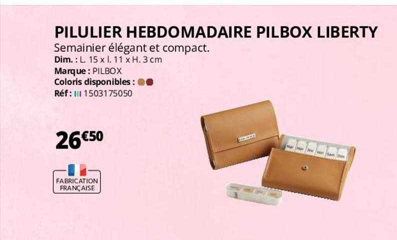 pilulier hebdomadaire pilbox liberty
