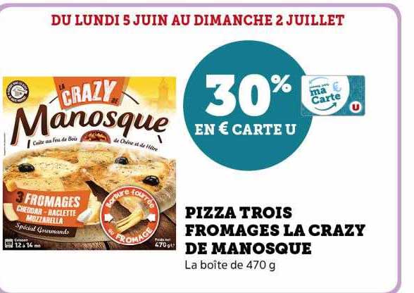 pizza trois fromages la crazy de manosque