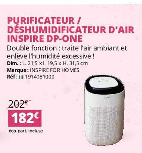 purificateur-déshumidificateur d'air inspire dp-one
