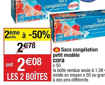 Sacs Congélation Petit Modèle Cora