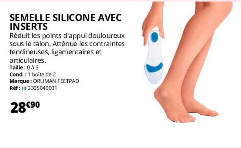 semelle silicone avec inserts orliman feetpad