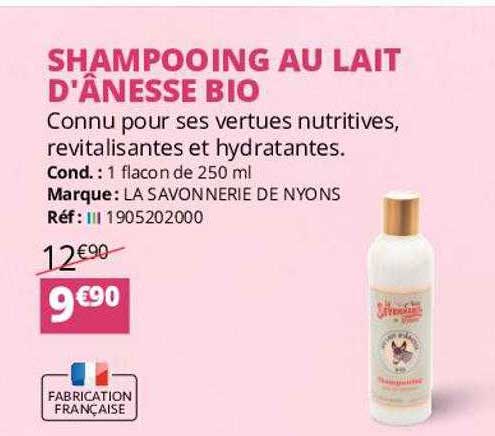 shampooing au lait d'ânesse bio la savonnerie de nyons