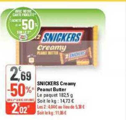 snickers creamy peanut butter