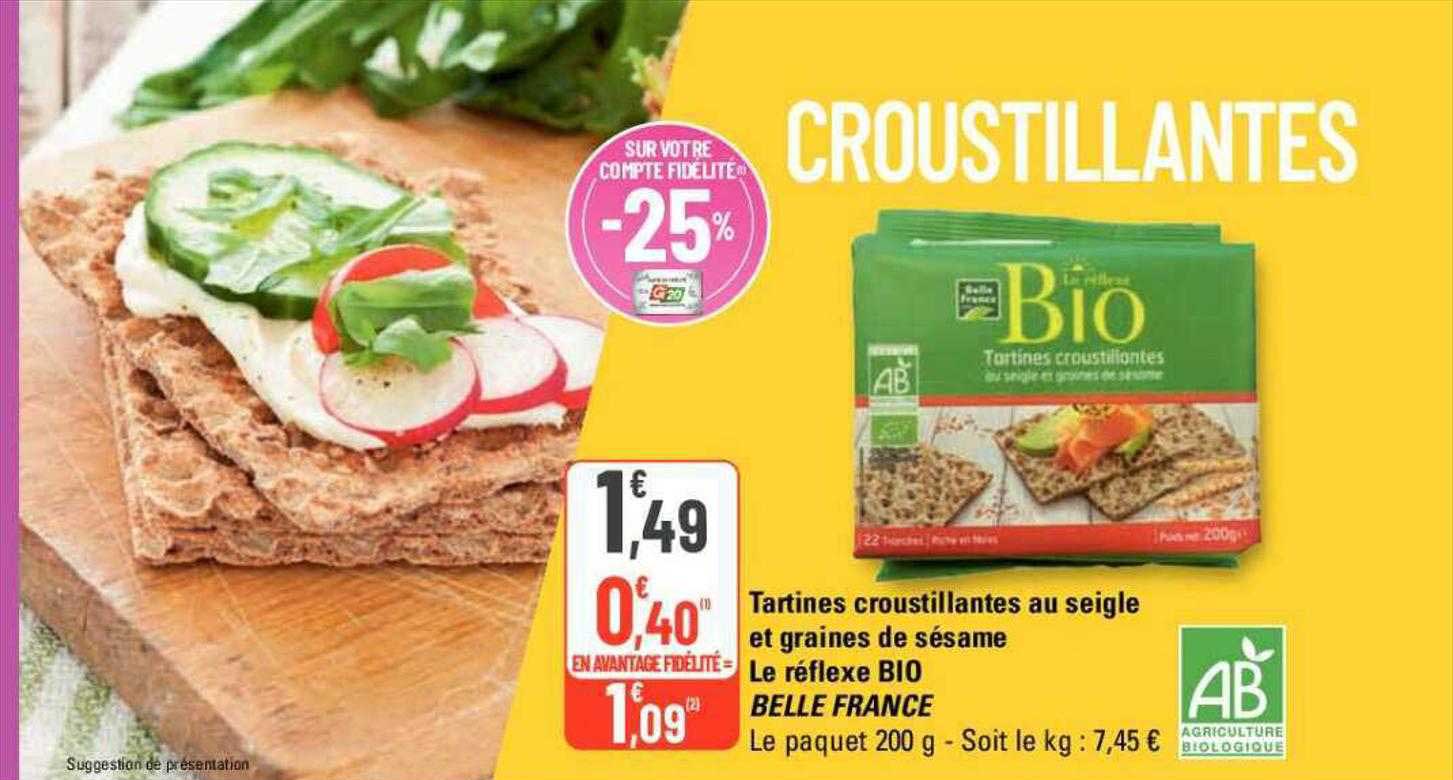 tartines croustillantes au seigle et graines de sésame le réflexe bio belle france