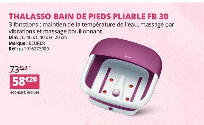 thalasso bain de pieds pliable fb 30 beurer