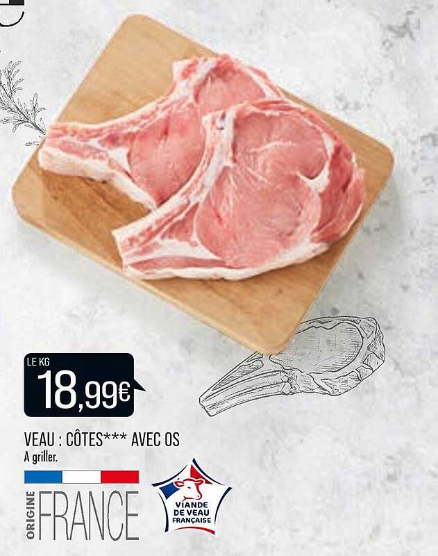 Veau : Côtes***avec Os