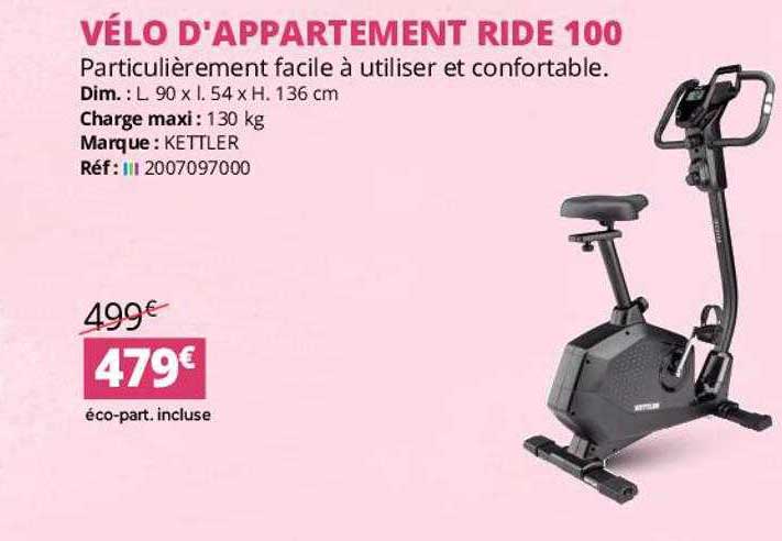vélo d'appartement ride 100 kettler