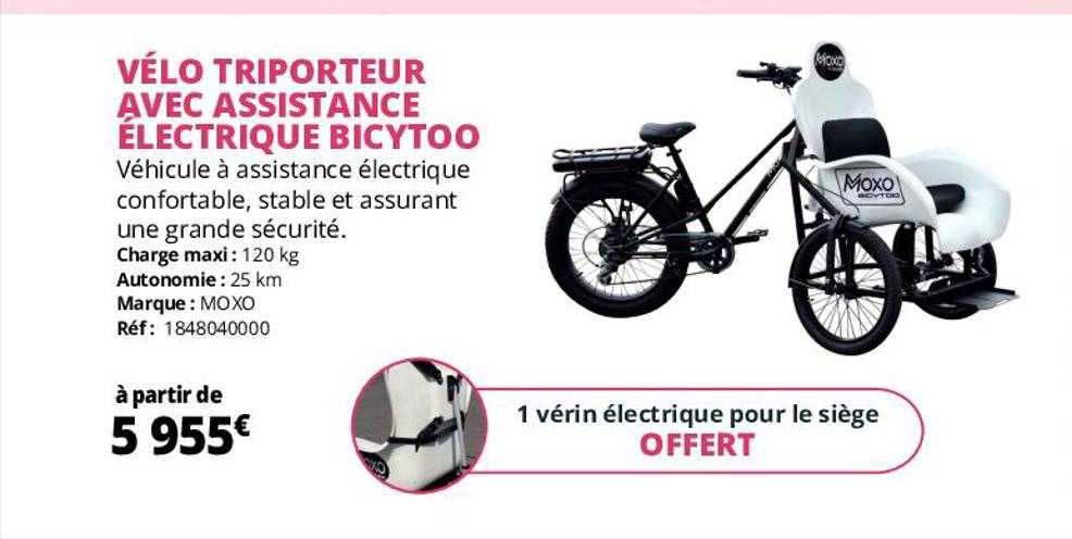 vélo triporteur avec assistance électrique bicytoo moxo