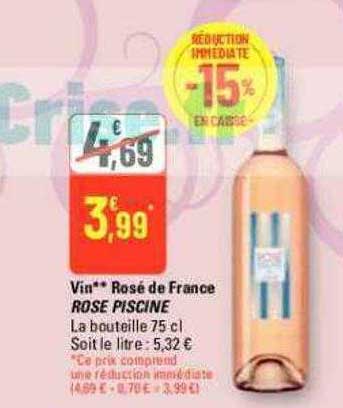 Vin Rosé De France Rose Piscine