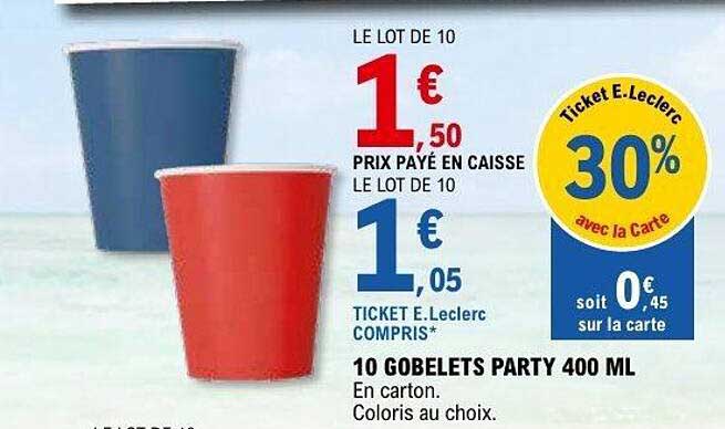 10 Gobelets Party 400 ml