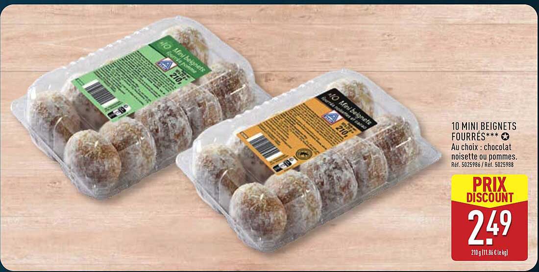 10 Mini Beignets Fourrés
