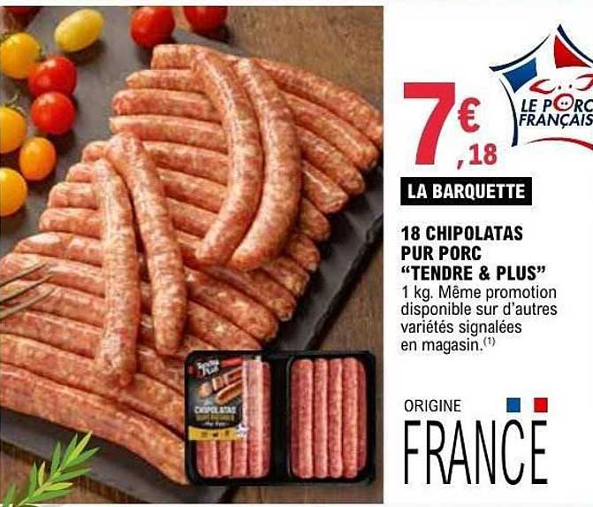 18 CHIPOLATAS PUR PORC
