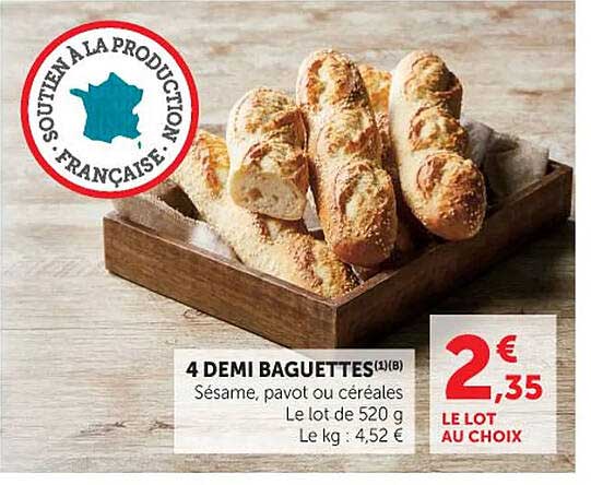 4 DEMI BAGUETTES
