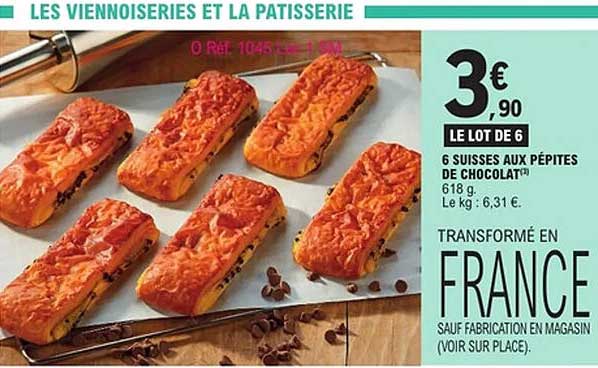 6 SUISSES AUX PÉPITES DE CHOCOLAT