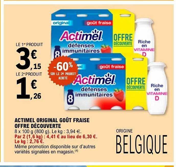 Actimel original goût fraise