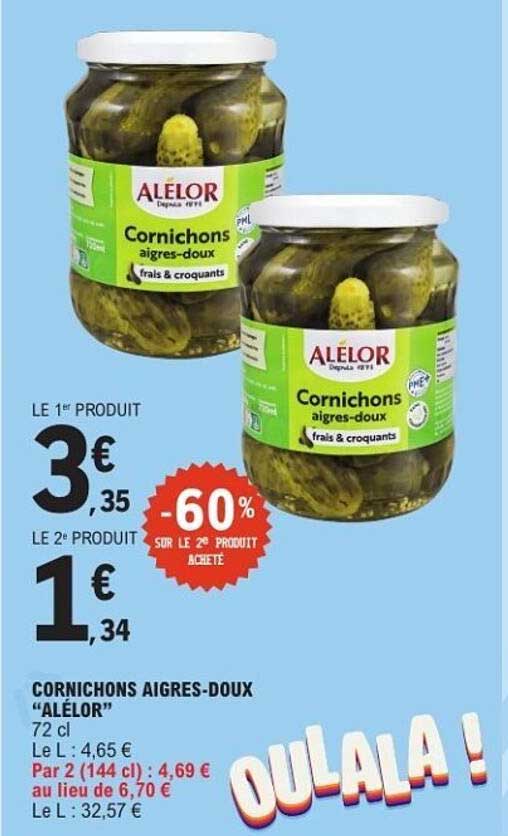 ALÉLOR Cornichons aigres-doux