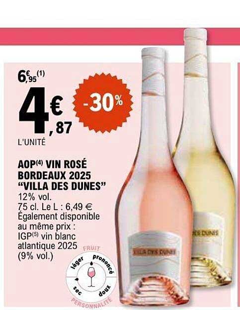 AOP VIN ROSÉ BORDEAUX 2025 "VILLA DES DUNES