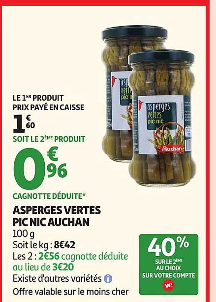 ASPERGES VERTES PIC NIC AUCHAN