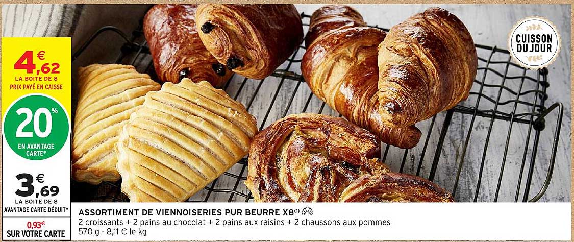ASSORTIMENT DE VIENNOISERIES PUR BEURRE X8