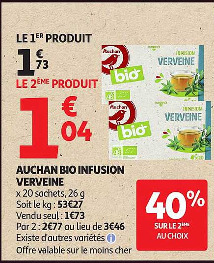 Auchan Bio infusion Verveine