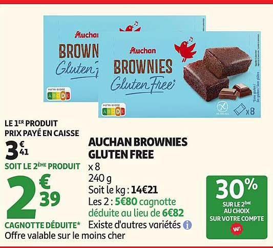 AUCHAN BROWNIES GLUTEN FREE