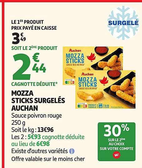 Auchan Mozza Sticks Surgelés