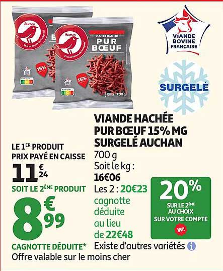 Auchan Viande hachée pur bœuf