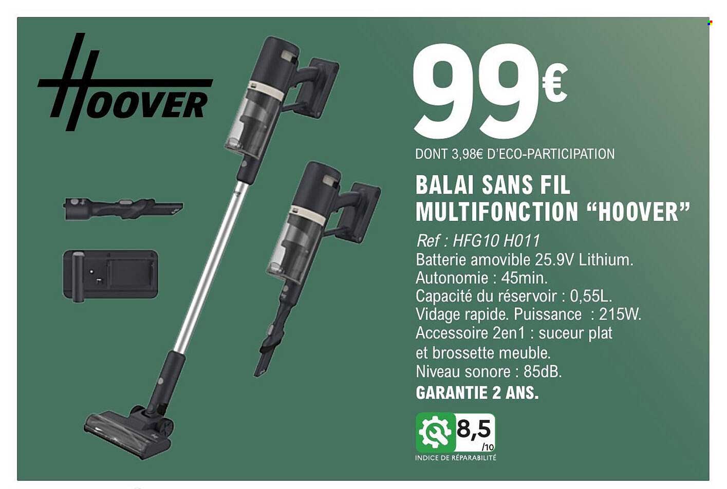 BALAI SANS FIL MULTIFONCTION “HOOVER”