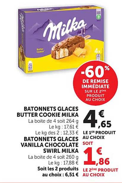 Bâtonnets glacés Butter Cookie Milka
