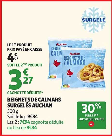 Beignets de calmars surgelés Auchan