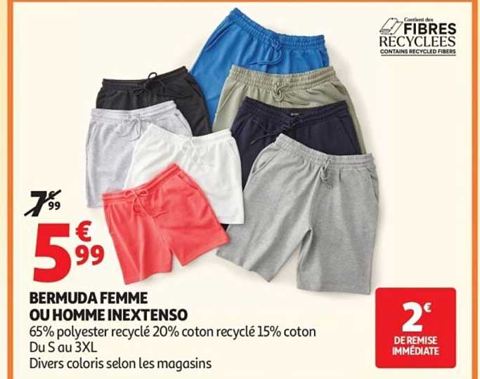 Bermuda femme ou homme Inextenso