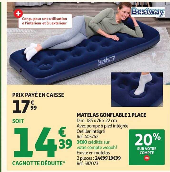 Bestway Matelas gonflable 1 place