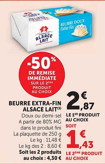 Beurre extra-fin Alsace Lait