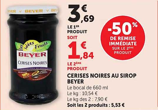 BEYER CERISES NOIRES AU SIROP
