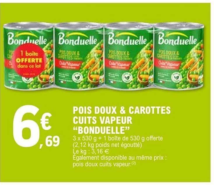 Bonduelle Pois doux & carottes cuits vapeur