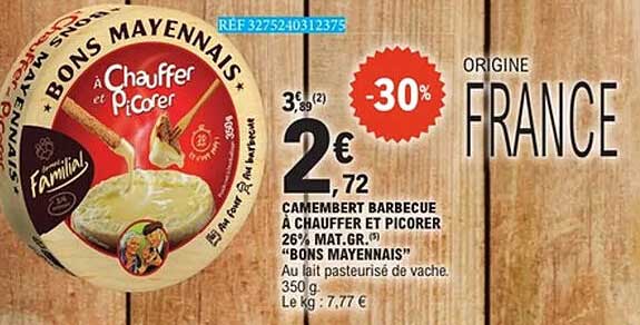Bons Mayennais Camembert barbecue à chauffer et picorer