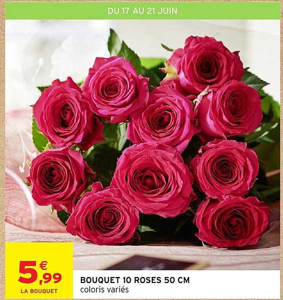 BOUQUET 10 ROSES 50 CM