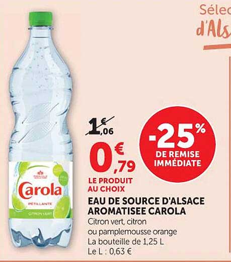 Carola Eau de source d'Alsace aromatisée Carola