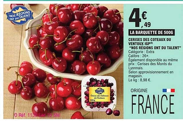 CERISES DES COTEAUX DU VENTOUX IGP