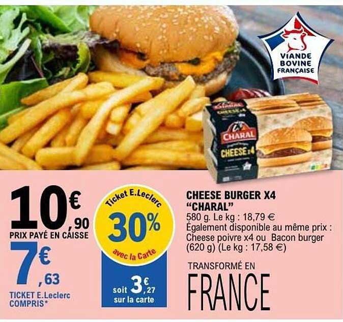 CHARAL CHEESE BURGER X4