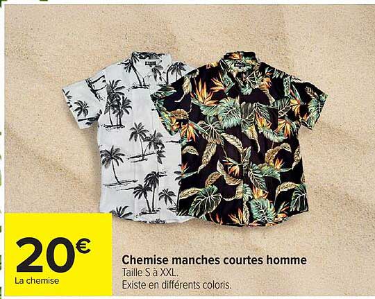 Chemise manches courtes homme