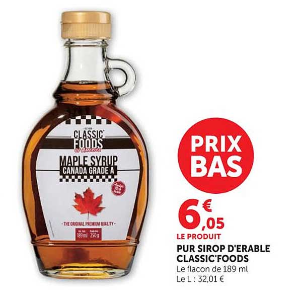 Classic Foods Maple Syrup