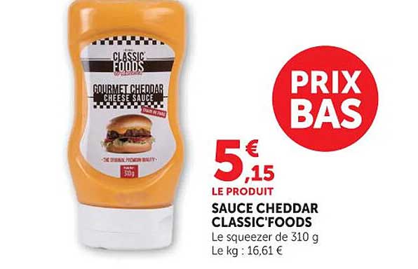 CLASSIC'FOODS SAUCE CHEDDAR