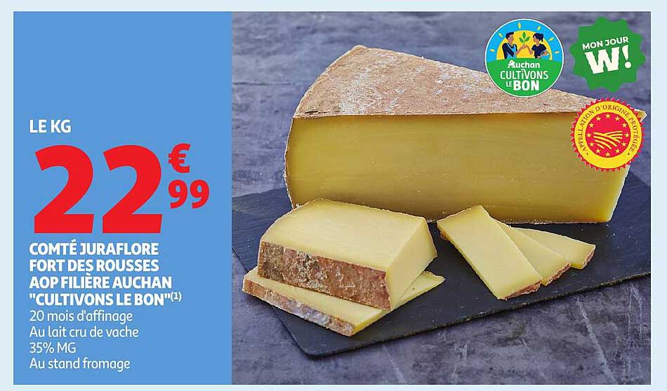 COMTÉ JURAFLORE FORT DES ROUSSES AOP FILIÈRE AUCHAN