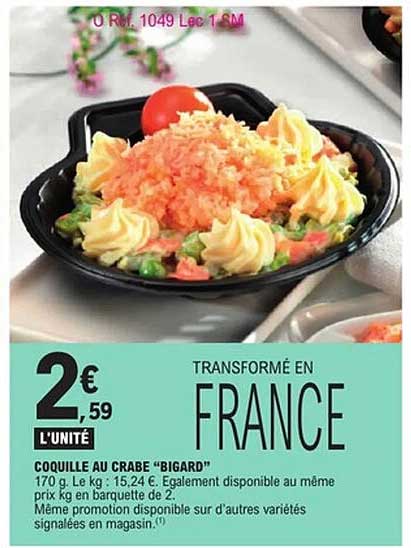 COQUILLE AU CRABE "BIGARD
