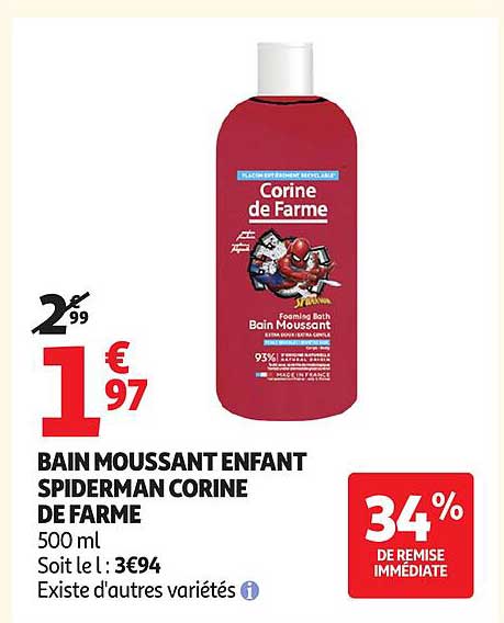 Corine de Farme Bain Moussant Enfant Spiderman